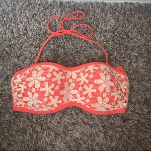 Aerie coral lace bikini top